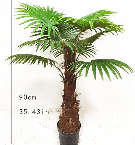 Miniatura 2 de Plantas artificiales de 35 pulgadas, plantas tropicales artificiales de palmera falsa, plantas artificiales para arreglos de fiesta en el hogar,