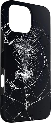 Vista 51 de iPhone 12/12 Pro - Funda negra con diseño roto falso, disuasorio de robo