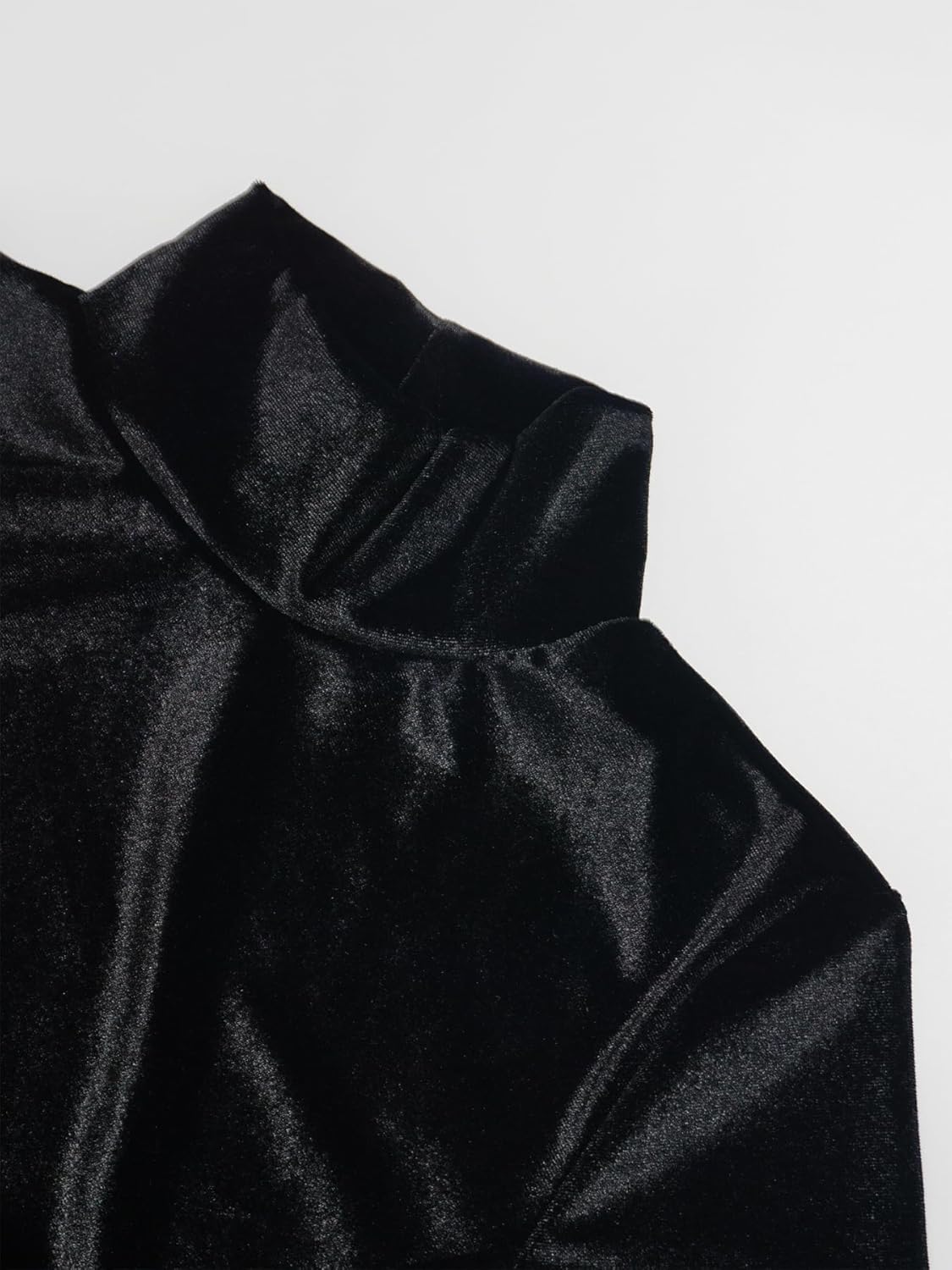 Women’s Velvet Ruched Bodycon Maxi Dress – Long Sleeve Turtleneck High Slit Dress with Removable Chain - Image 5