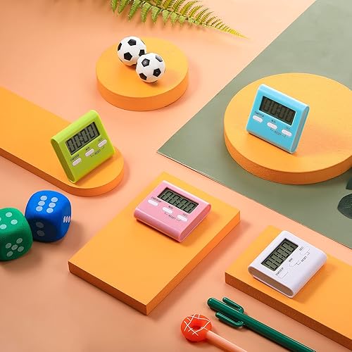 Miniatura 5 de Frienda Temporizador digital de cocina de 6 piezas, temporizador digital magnético, pequeño, alarma ruidosa, cronómetro, dígitos claros, cuenta