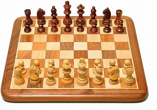 PALM ROYAL HANDICRAFTS 14x14 inches Non-Magnetic Flat Wooden Chess Board Set with 32 Chessmen for Kids and Adults Storage ... Price In India