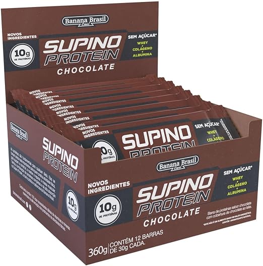 Barra de Proteína Banana Brasil Supino Protein Chocolate - 12x30g