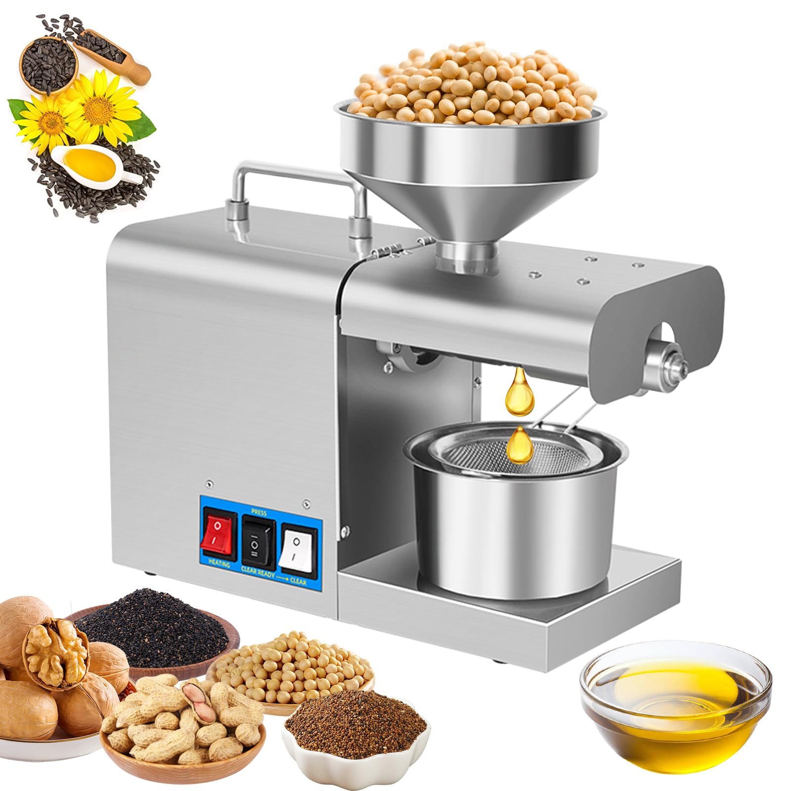 Presse à huile en acier inoxydable de qualité alimentaire pour grains