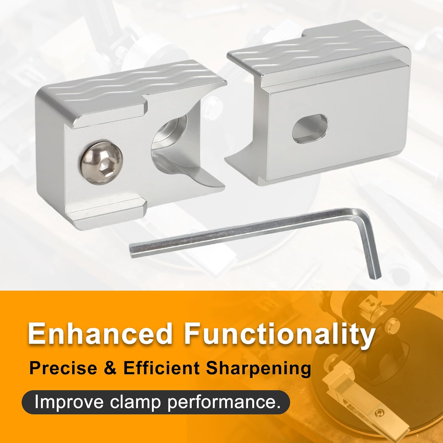 For Tormek Kadet K03 Pioneer L-Shaped Clamp Adapter, 2-Piece Attachment Set with Hex Key for Sharpening Flexibility