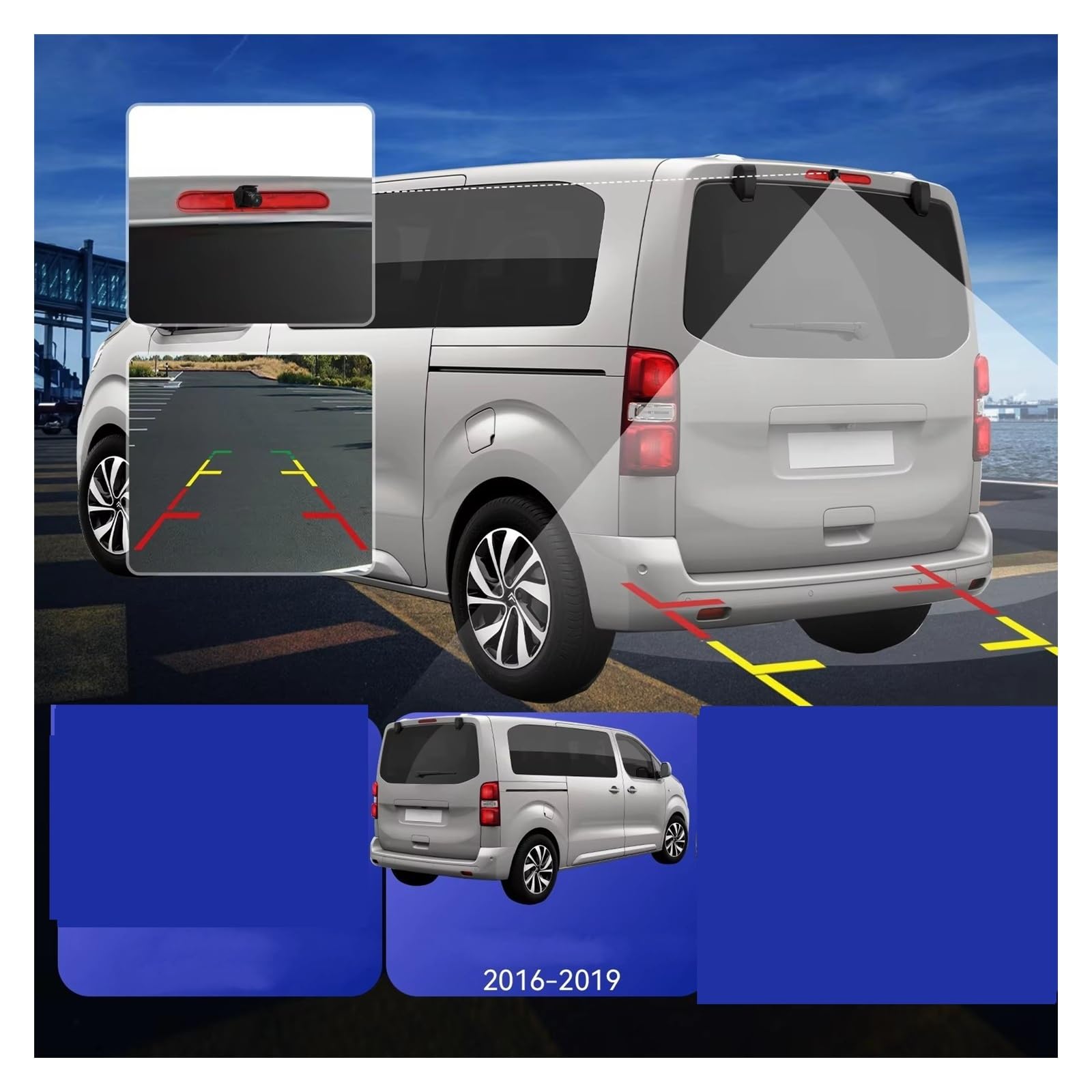 Marcha Atrás Cámara Visión Trasera para Citroen para Space para Tourer 2016-2019 Cámara De Marcha Atrás De Respaldo Luz De Freno De Visión Nocturna