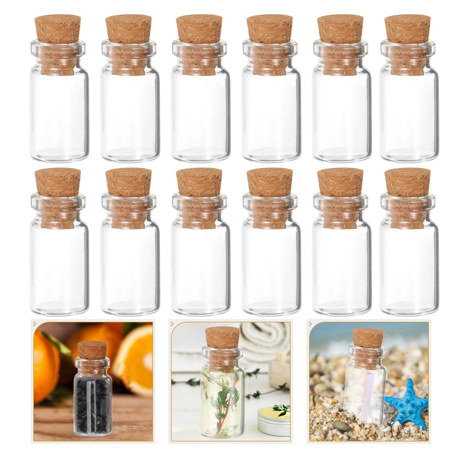 iplusmile 50pezzi Bottiglie Di Vetro Mini Con Tappo Di Sughero Barattoli Di Vetro Piccoli Per Bomboniere Di Nozze Decorazioni Di Halloween Piccole Fiale Di Con Tappo Di Sughero Per Feste Di
