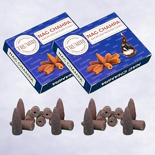 Miniatura 7 de Nag Champa - Conos de incienso de reflujo  Total de 20 conos de incienso en cascada  Paquete doble de 10 conos de incienso de reflujo  Conos de