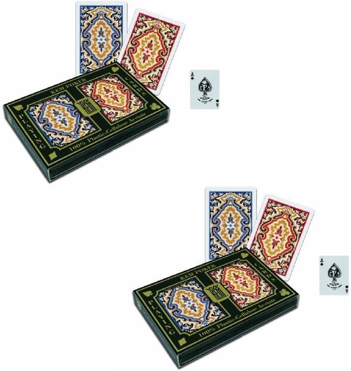 KEM - Paisley Playing Cards 2 Deck Set (Red) and (Blue), Standard Index (2-Pack)