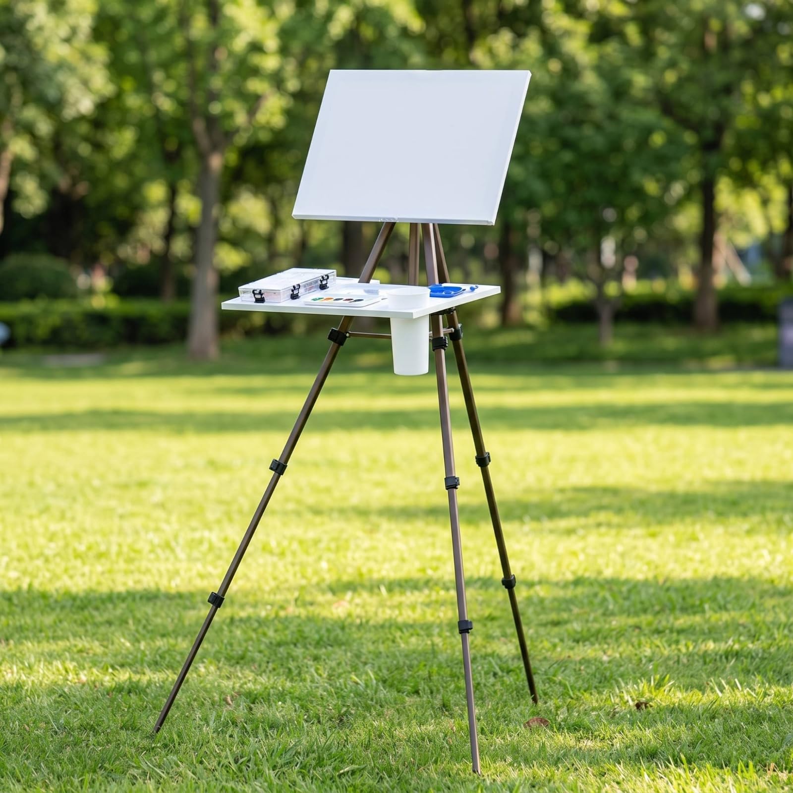 Milageto Chevalet Pliable Polyvalent Chevalet avec Plateau Robuste Support pour Plein Air, Déplacement, Atelier