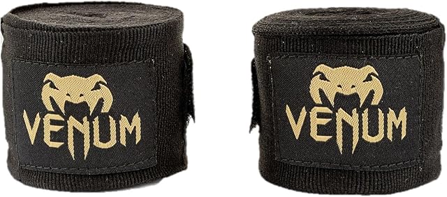 Venum Uniseks VENUM-0429-126 Taśmy Bokserskie, Czarny/Złoty, 4 m