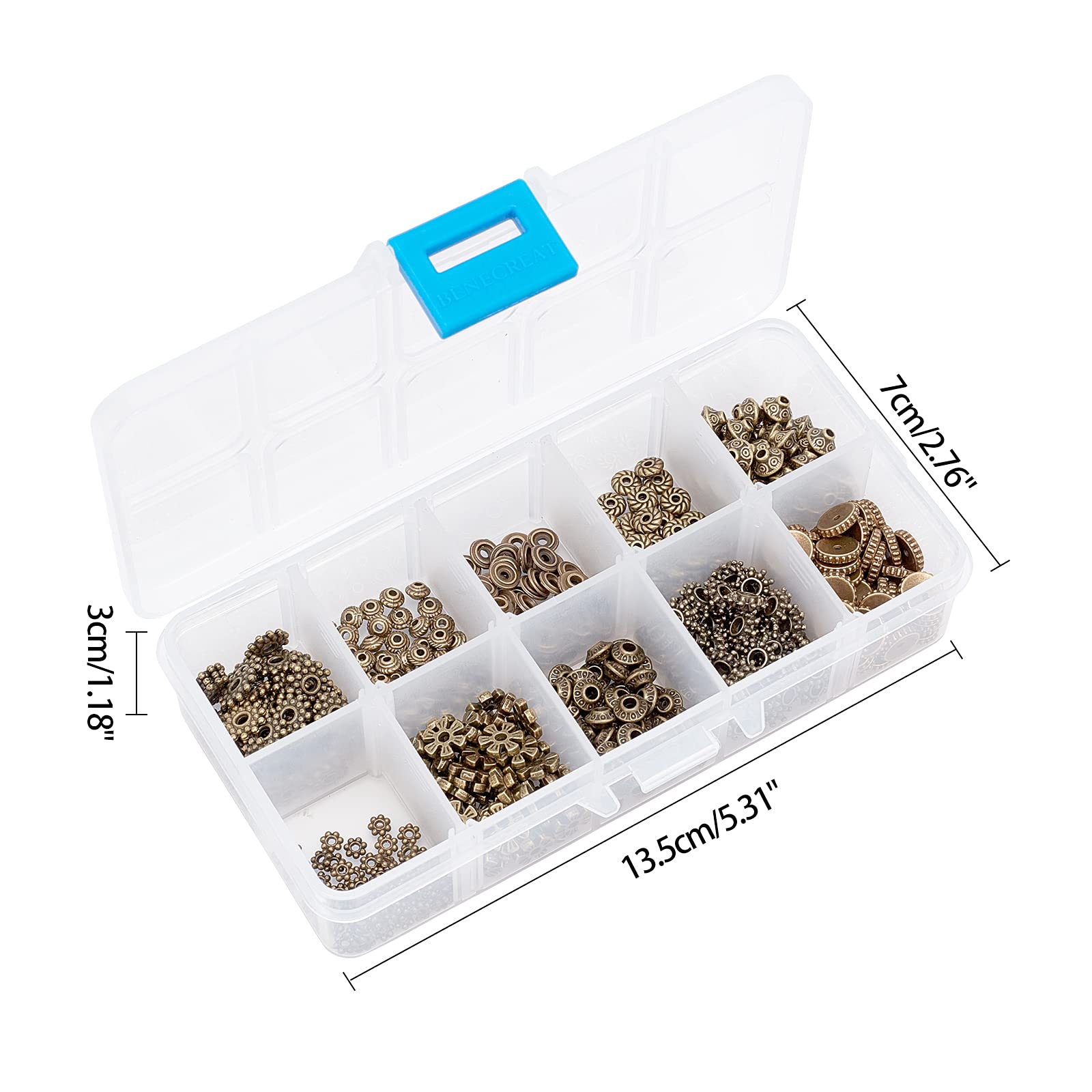 Distanziatore Biconico Rigato In Stile Tibetano Color Argento Da 0.6 Cm - 20 Pz - Distanziatori - Foto 4