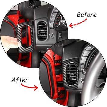 Side Air Vent Cover Compatible with Chevy Corvette C6 2005-2013, Console Side Air Conditioning Air Outlet Trim Interior Accessories(Carbon Fiber Pattern)