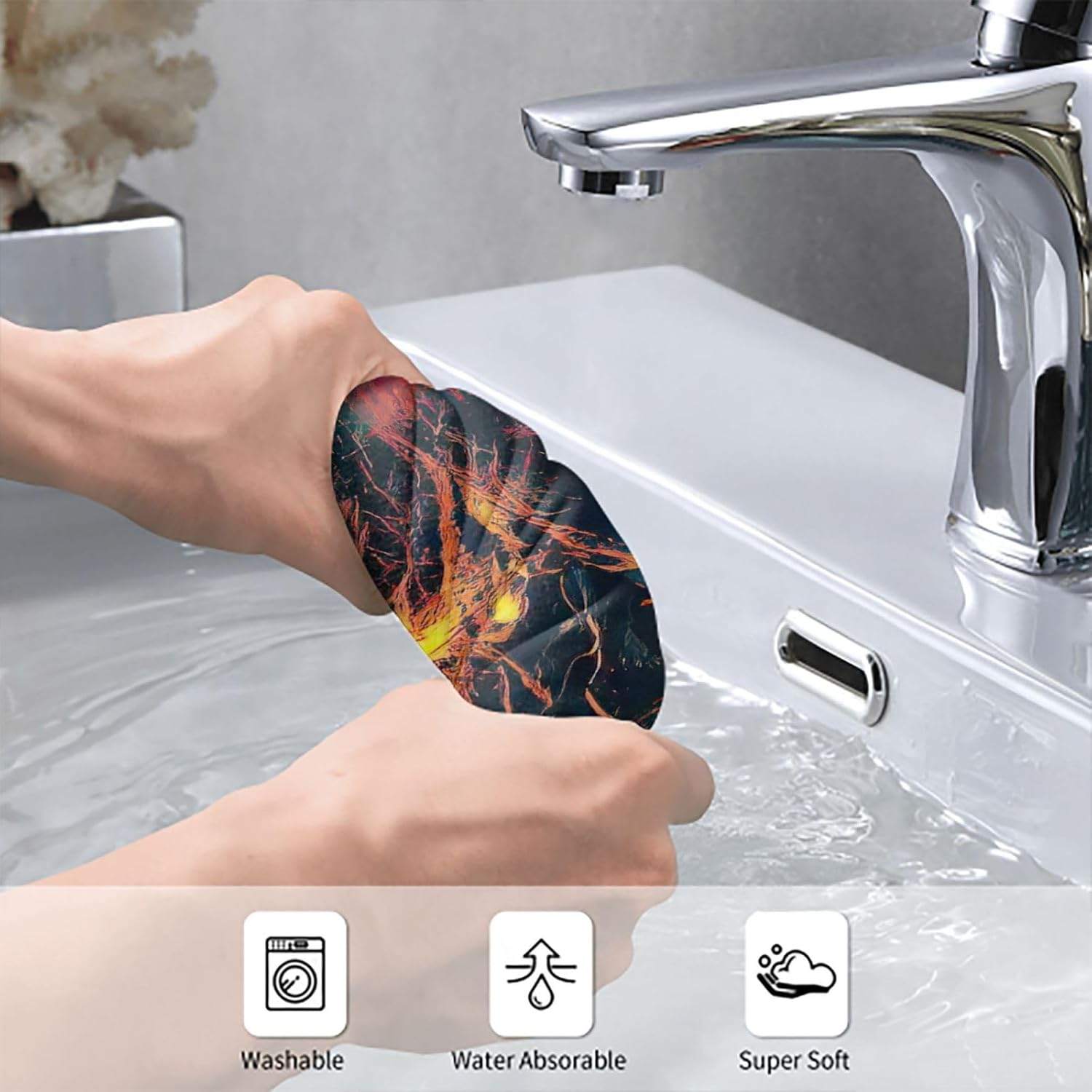 Volcano Print Hand Towels for Kitchen, Decorative Bathroom Towels Decor Farmhouse Cute for Men Women Gifts