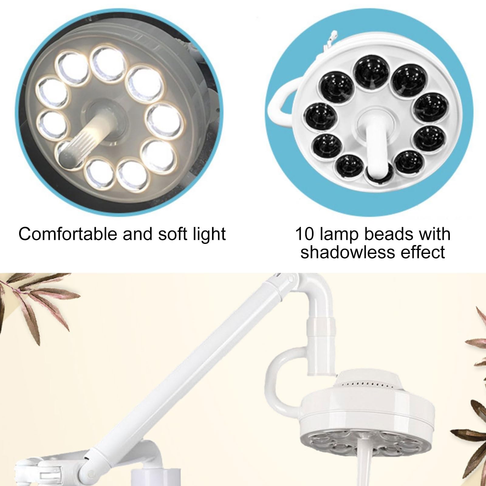 Lampa Ścienna LED do Badań Chirurgicznych, Lampa Stomatologiczna, Lampa Bezcieniowa o Obrocie 180 Stopni, Lampa Kosmetyczna, Lampa dla Zwierząt, Lampa Kosmetyczna