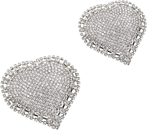 Miniatura 2 de MINGSEECESS Sujetador de silicona reutilizable con purpurina y pétalos de pecho sexy para pezones, Brillante-Plateado