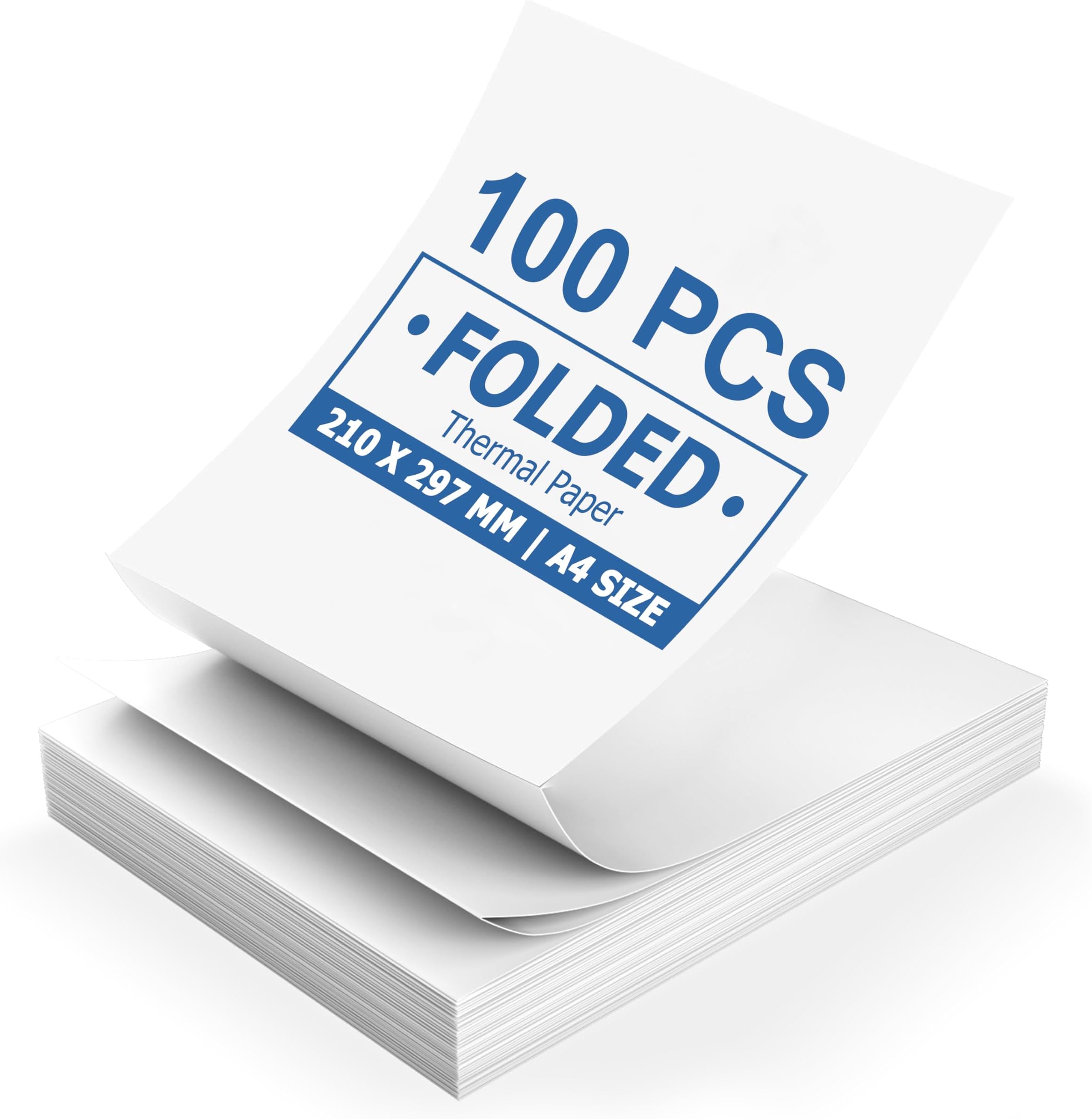 Thermal A4 Printer Paper 100 Sheets Continuous Folded for D810/ A285M/ MT610pro Thermal Printer, 8.27 x 11.69 Inches (210x297mm) Suitable with Inkless Portable Printers for Home Use Wireless