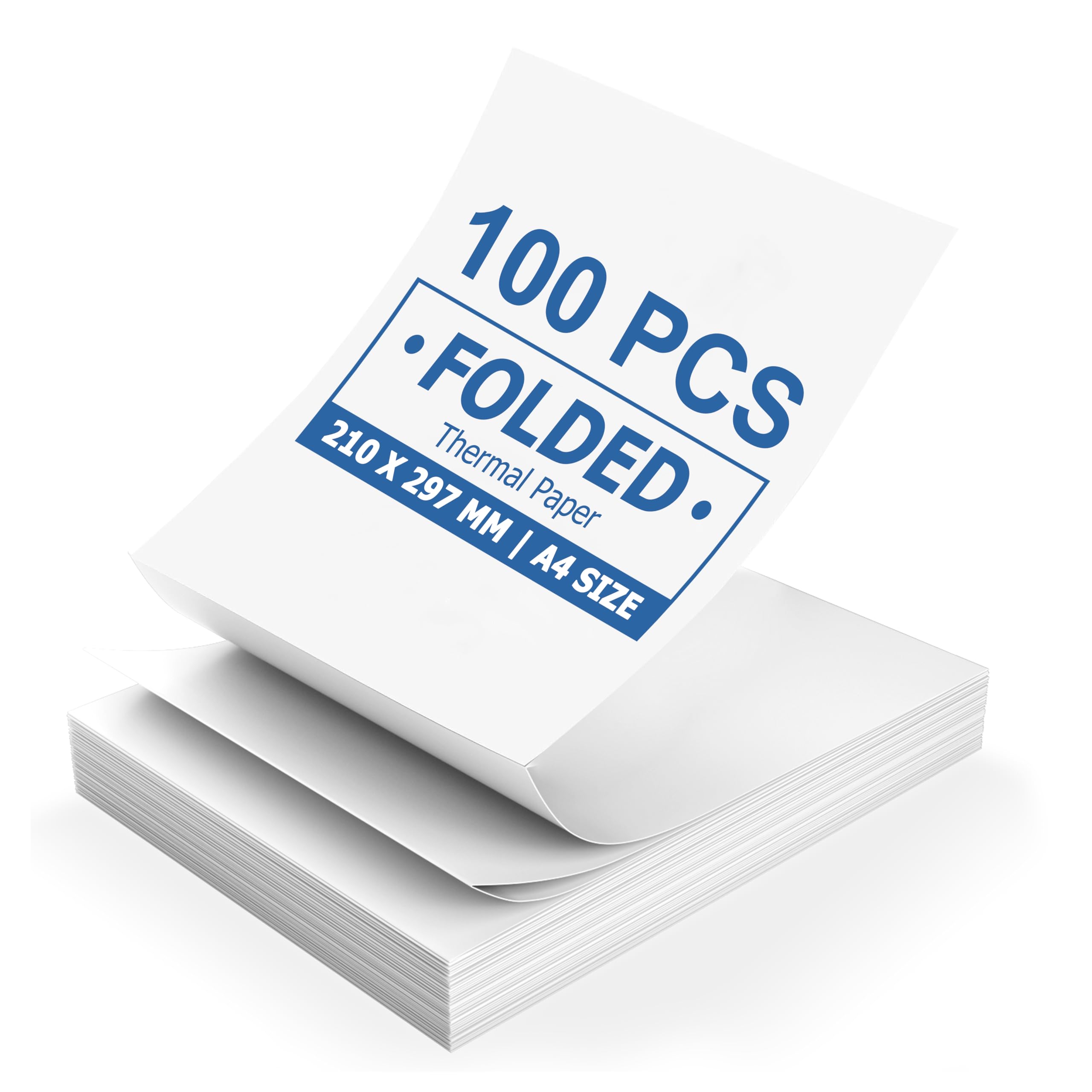 Thermal A4 Printer Paper 100 Sheets Continuous Folded for D810/ A285M/ MT610pro Thermal Printer, 8.27 x 11.69 Inches (210x297mm) Suitable with Inkless Portable Printers for Home Use Wireless — image 1