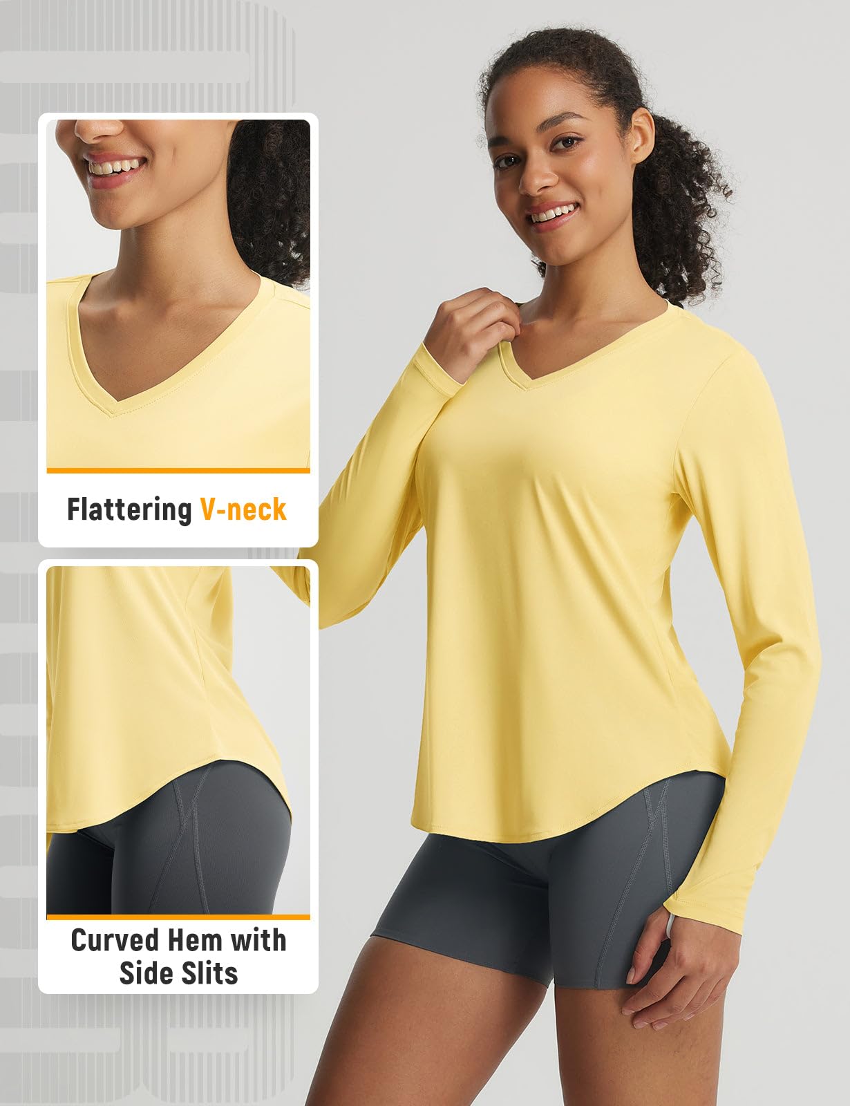 baleaf Tee Shirt Anti UV Femme, Manches Longues Vetement Chemise Tshirt Sport Respirant UPF 50+ Plage Randonnée Fitness Course, Printemps Été