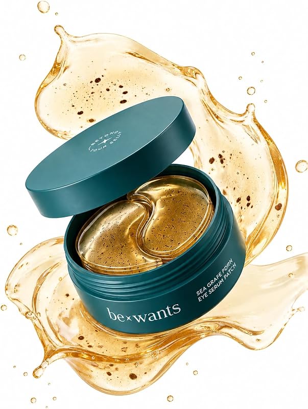 Máscara para a região dos olhos BE+WANTS Sea Grape Vegan PDRN com colágeno, chá verde, ceramidas e pantenol