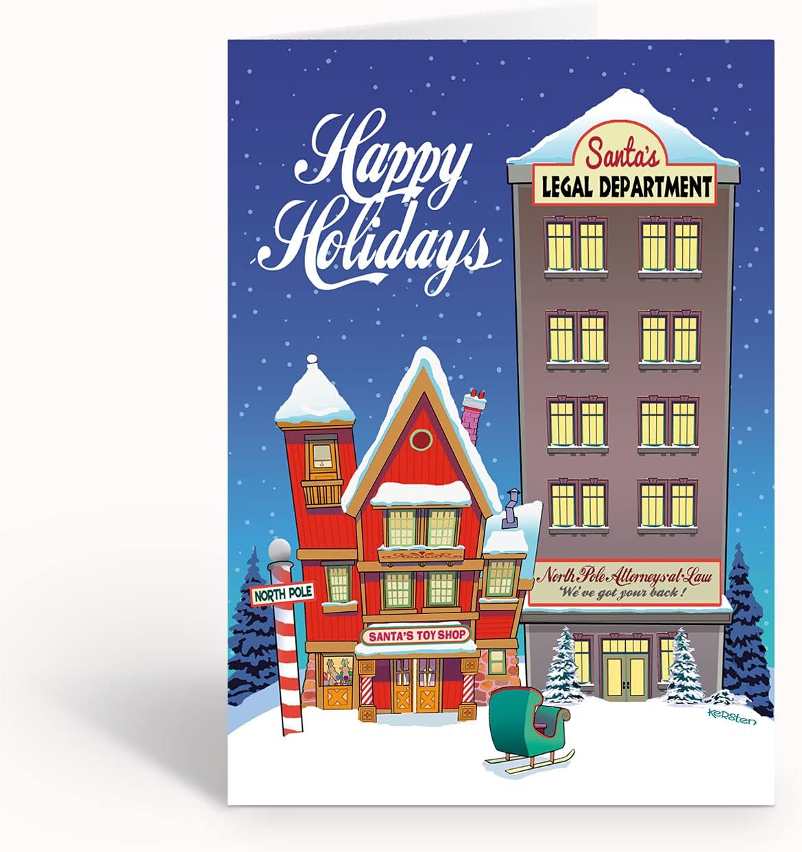 Stonehouse Collection Personalized Santa's Legal Department Christmas Cards - 24 Funny Attorney Christmas Cards & Envelopes (Personalized)