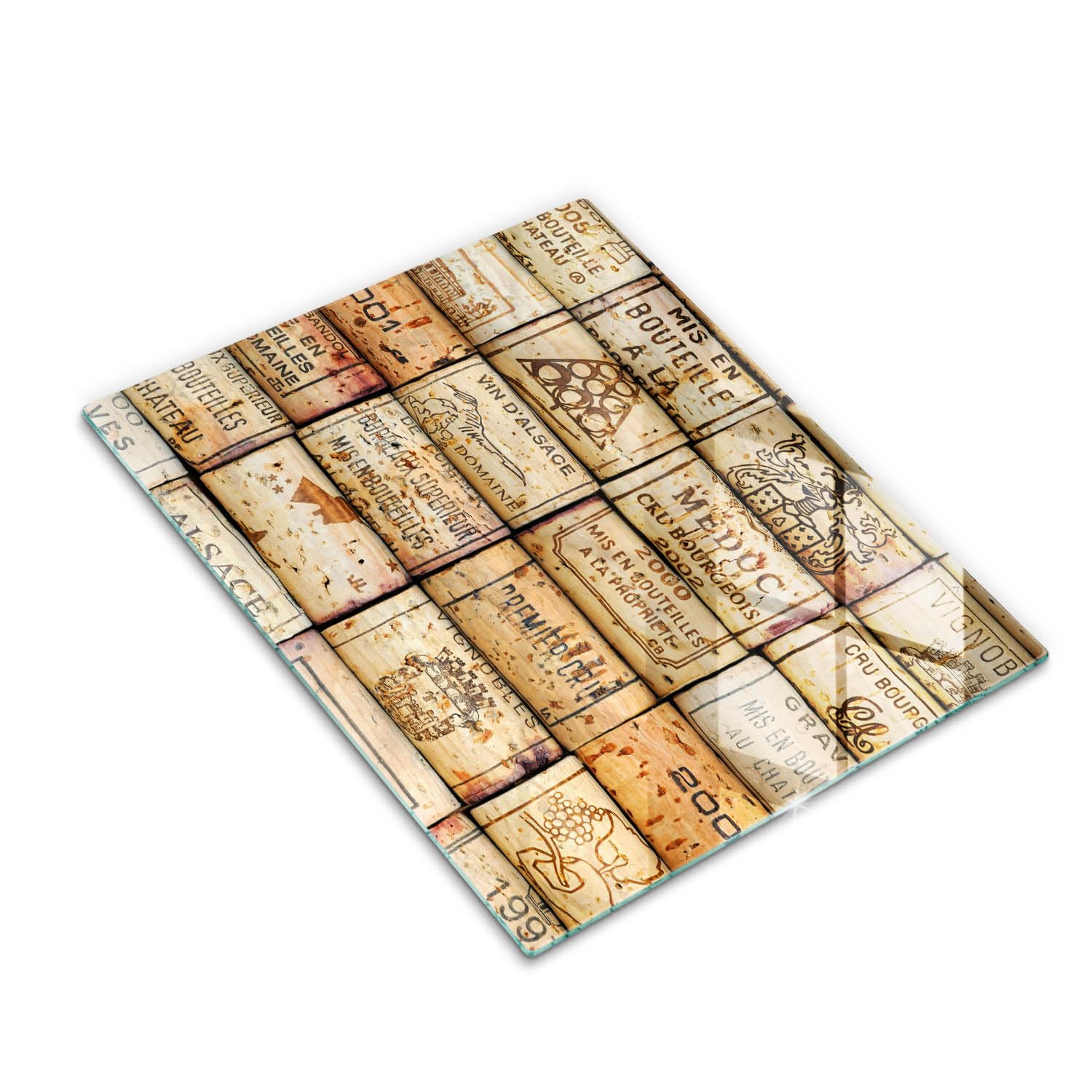 Tabla de cortar de vidrio | Beige | Superficie impresa