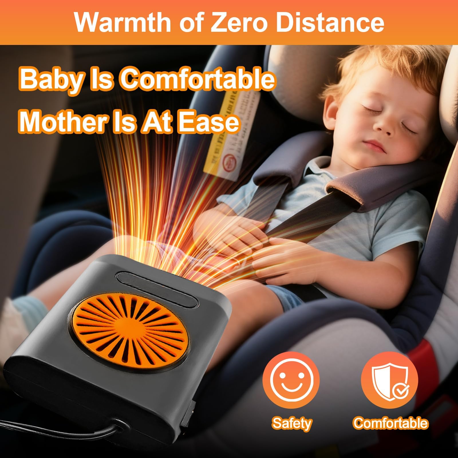 Calentador de Coche, 12V 200W Calefacción de Coche Portátil para Conectar en el Encendedor, 2 en 1 Ventilador de Frío/Calo Calefactor con Ventilador para Todos los Vehículos