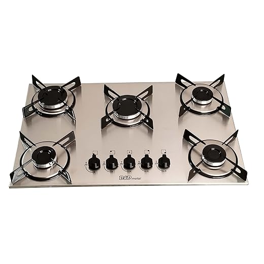 Fogão Cooktop A Gás 5 Bocas Inox embutir bivolt