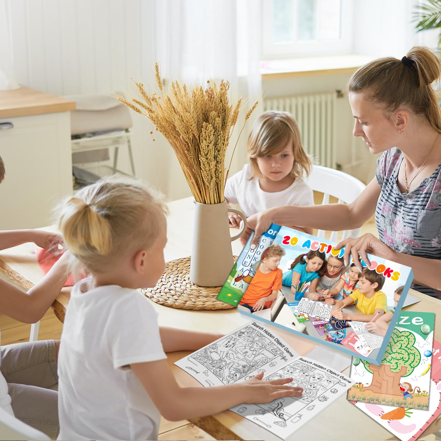 Elfew 20 Juegos Libro de Actividades Infantiles, pequeños Regalos para niños, Incluyendo búsqueda de Palabras, laberintos, Punto a Punto, Fiestas Infantiles, niños de 3 a 6 años