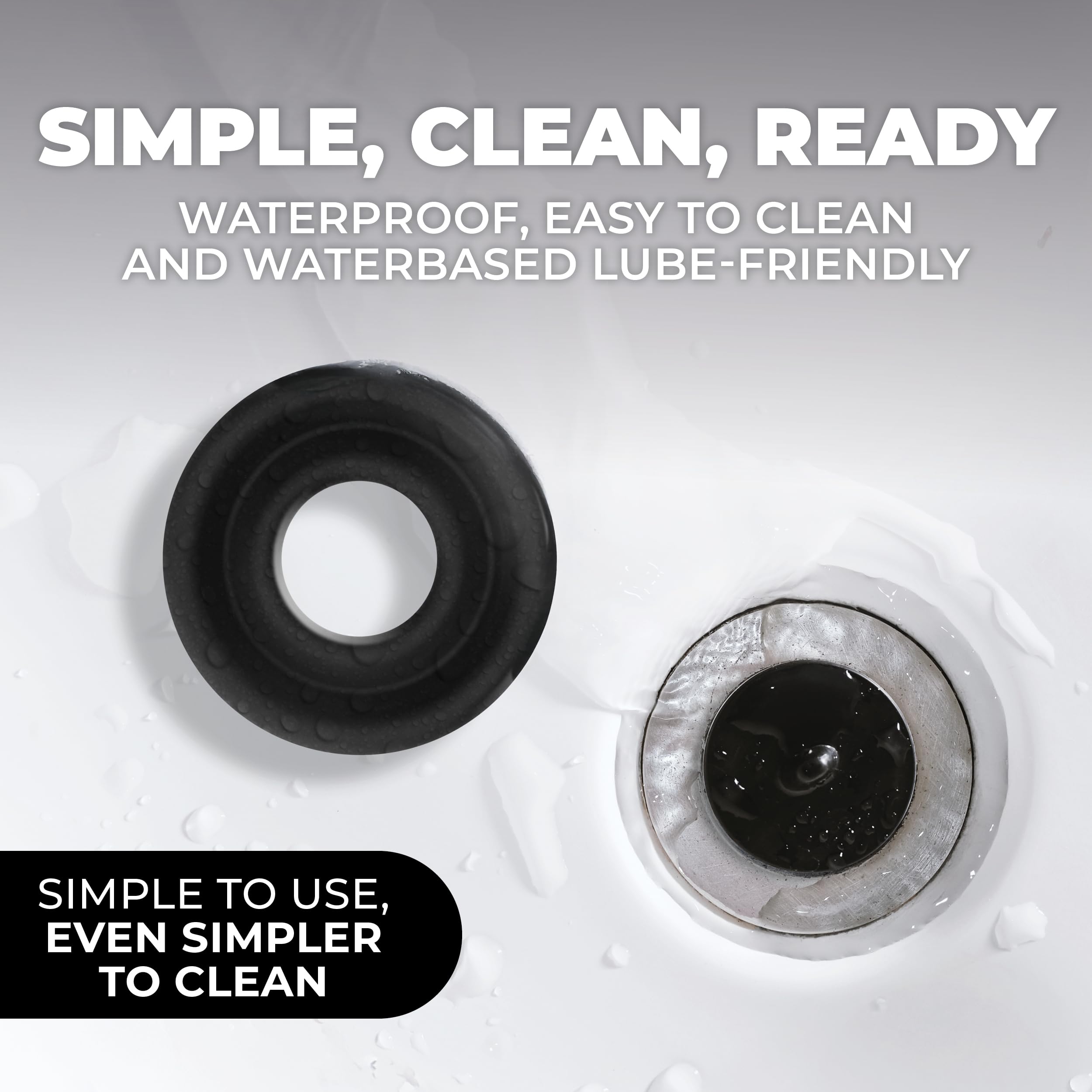Manicotto Della Pompa Del Pene In Silicone - Medio - Nero - 20 Gr
