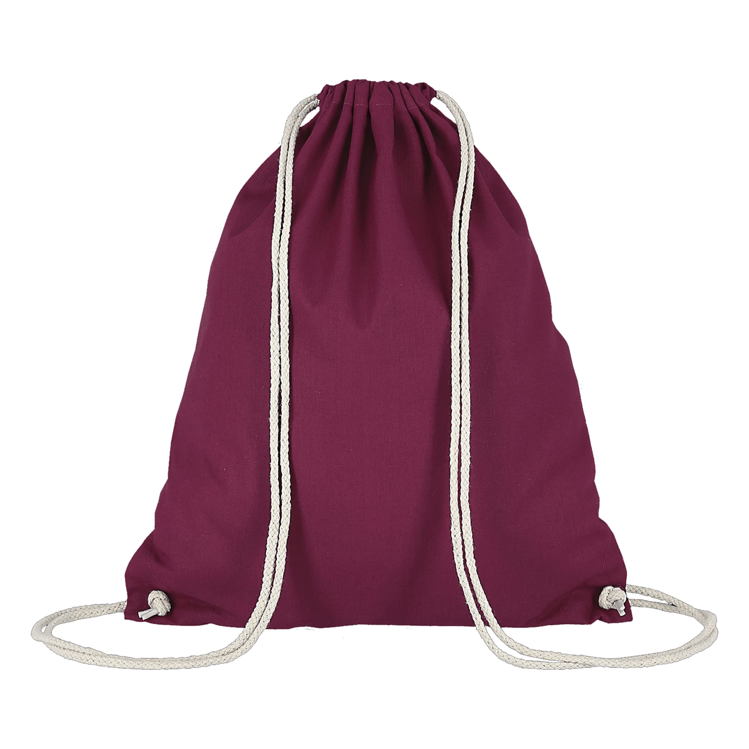 Veproli Cotton Gym Bag Sports Bag Drawstring Bag Gym Bag Jute School Backpack, bordeaux, One Size
