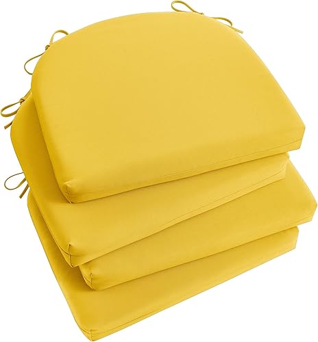 Basic Beyond - Juego de 4 cojines para sillas de interiorexterior, cojines impermeables para muebles de patio - Cojines de asiento redondos para