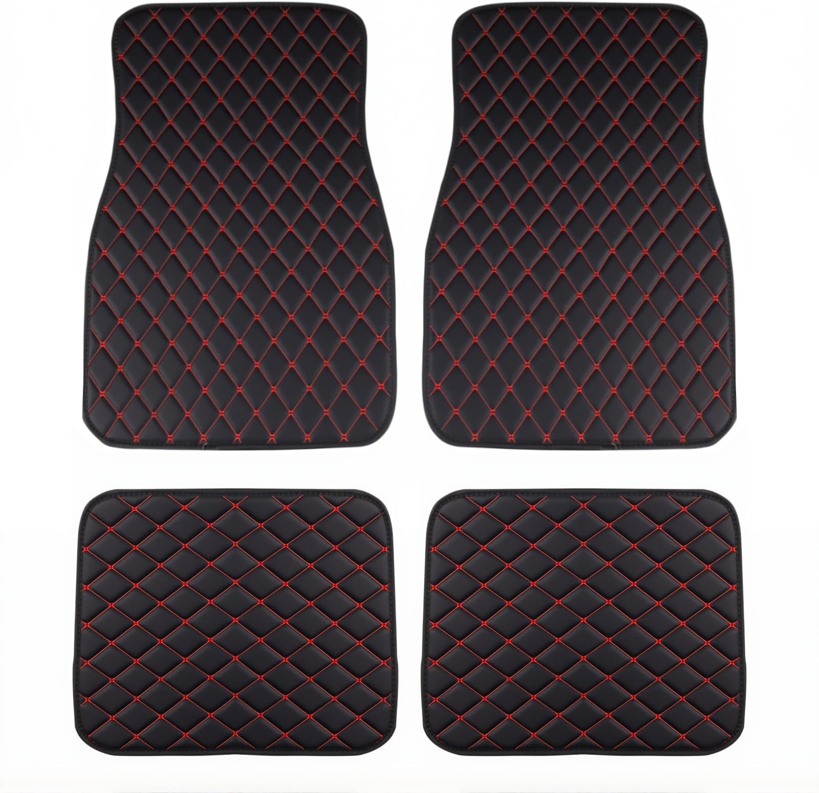 4 pcs Car Floor Mats for Jeep Compass 2.Gen MP 2017 2018 2019 2020 Leather Car Mats Car Floor Mats Set All Weather Floor Liners Auto Carpet Water Resistant,C