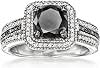 Ross-Simons 2.00 ct. t.w. Black and White Diamond Ring in Sterling Silver