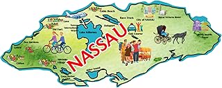 Nassau Bahamas Fridge Magnet Souvenir, Magnetic Sticker Keepsake, 5 Inches