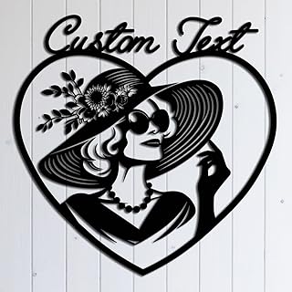 Custom Metal Elegant Lady Sign - personalize your name/text for bedrooms...