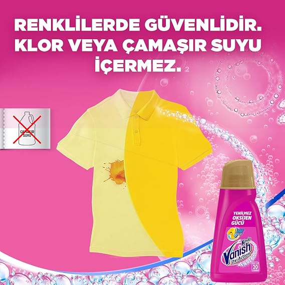 Vanish Kosla Multipower Renkliler için Leke Çıkarıcı ve Çamaşır Deterjanı Güçlendirici Sıvı (1 x 2000 ml) (2 paketi)