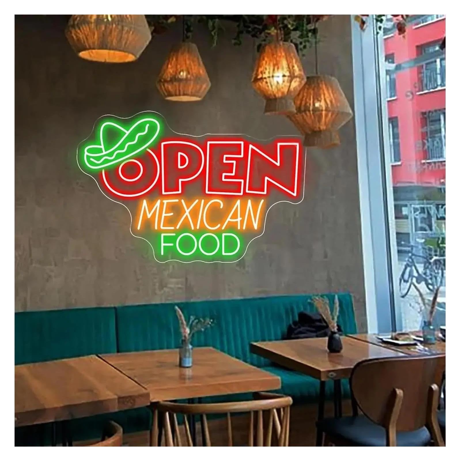 Insegna al Neon Insegna Al Neon Open Mexican Food