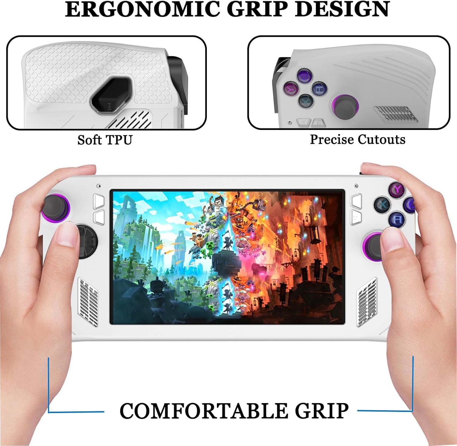 Compatible Silicone ASUSS ROG Ally Gaming Handheld Case,Soft Silicone Case Dustproof Lightweight Protective Case Cover for ASUS Rog Ally Gaming Console Protector Case White 2026 - view 1