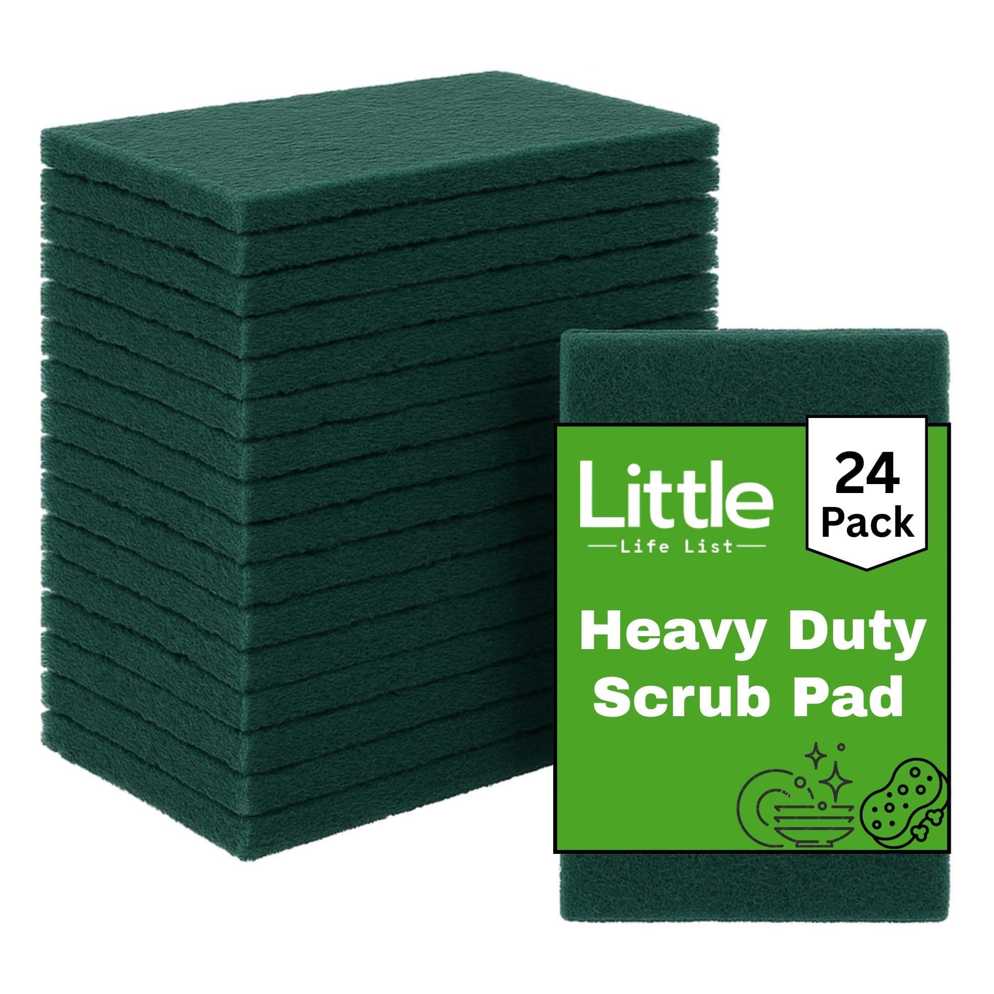 Scrub Pad for Utensils, Heavy Duty Super Scrubber to Cleaning Dish, Utensil, Vessel in Kitchen, Big Size 7 x 10 cm, Pack of 24-image-3