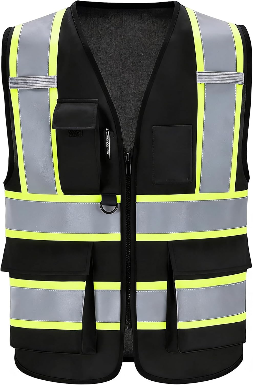Reflective Safety Vest with Pockets, High Visibility for Construction, Roadwork, Traffic Control, Emergency Personnel