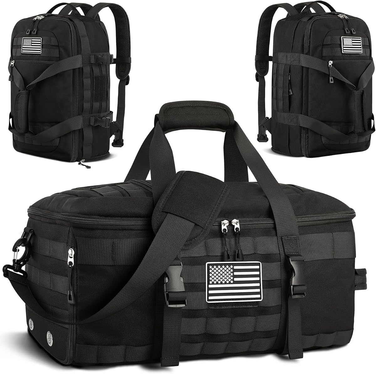 Bolsas de gimnasio para hombres, bolsa de lona táctica grande con compartimento para zapatos