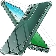 Shockproof Case for Oppo A5 4G/5G with 2 Pieces Tempered Glass, Soft Silicone TPU Anti-Shock and Camera Protection, Transparent
