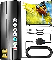 PVBKZ 3200+ Miles Long Range TV Antenna Indoor Outdoor - 2026 Amplified Digital Antenna for Smart TV, 4K 8K 1080p All TVs