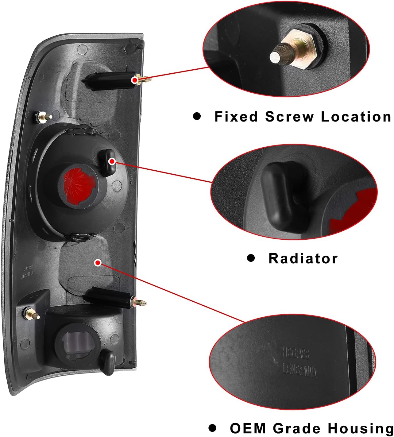 ROXX Tail Light Assembly Compatible with 1997 1998 1999 2000 2001 2002 2003 Ford F-150/F-250/ F-350 Driver and Passenger Side L: F85Z13405CA R: F85Z13404CA L: FO2800117 R: FO2801117 SMOKED LENS
