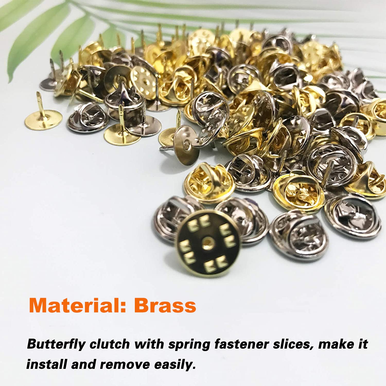 80 par przypinek z pustymi szpilkami (10 mm x 9 mm), podkładki TuNan Pin Butterfly, sprzęgła, spinki, zamiennik do etykiety, rękodzieło, tworzenie biżuterii, kolor srebrny