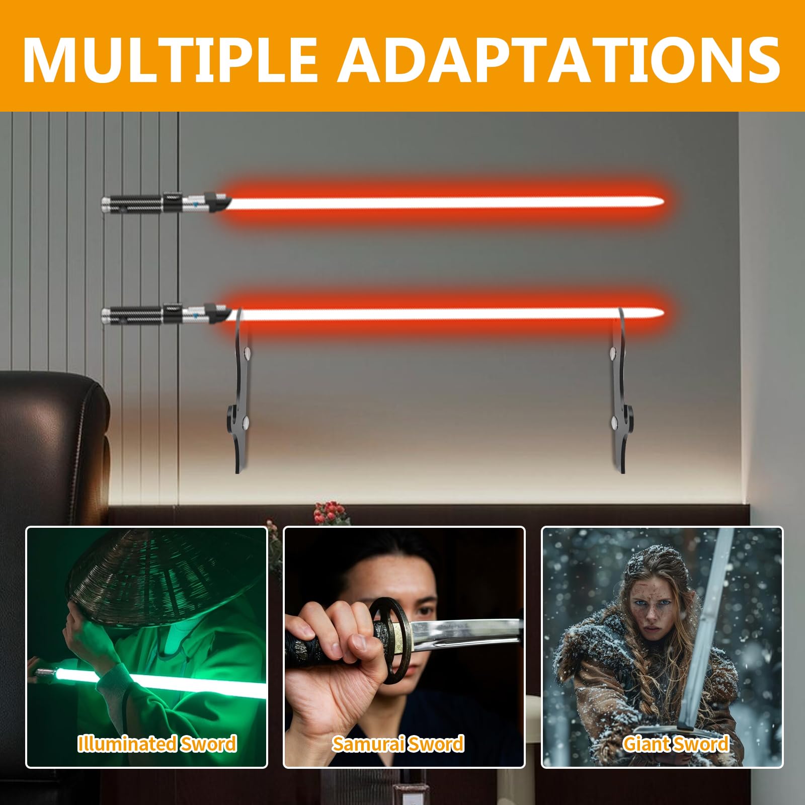 Porta Katana da Muro, Porta Katana, Spade Laser Porta Katana Supporto Muro, Acrilico Supporti Espositore Supporto per Spada Samurai Sword Wakizashi Weapon Rack