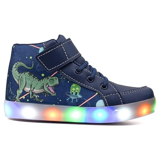 Tenis Botinha Masculino De Led Infantil Dinossauro Personagem DIversão Luzinha