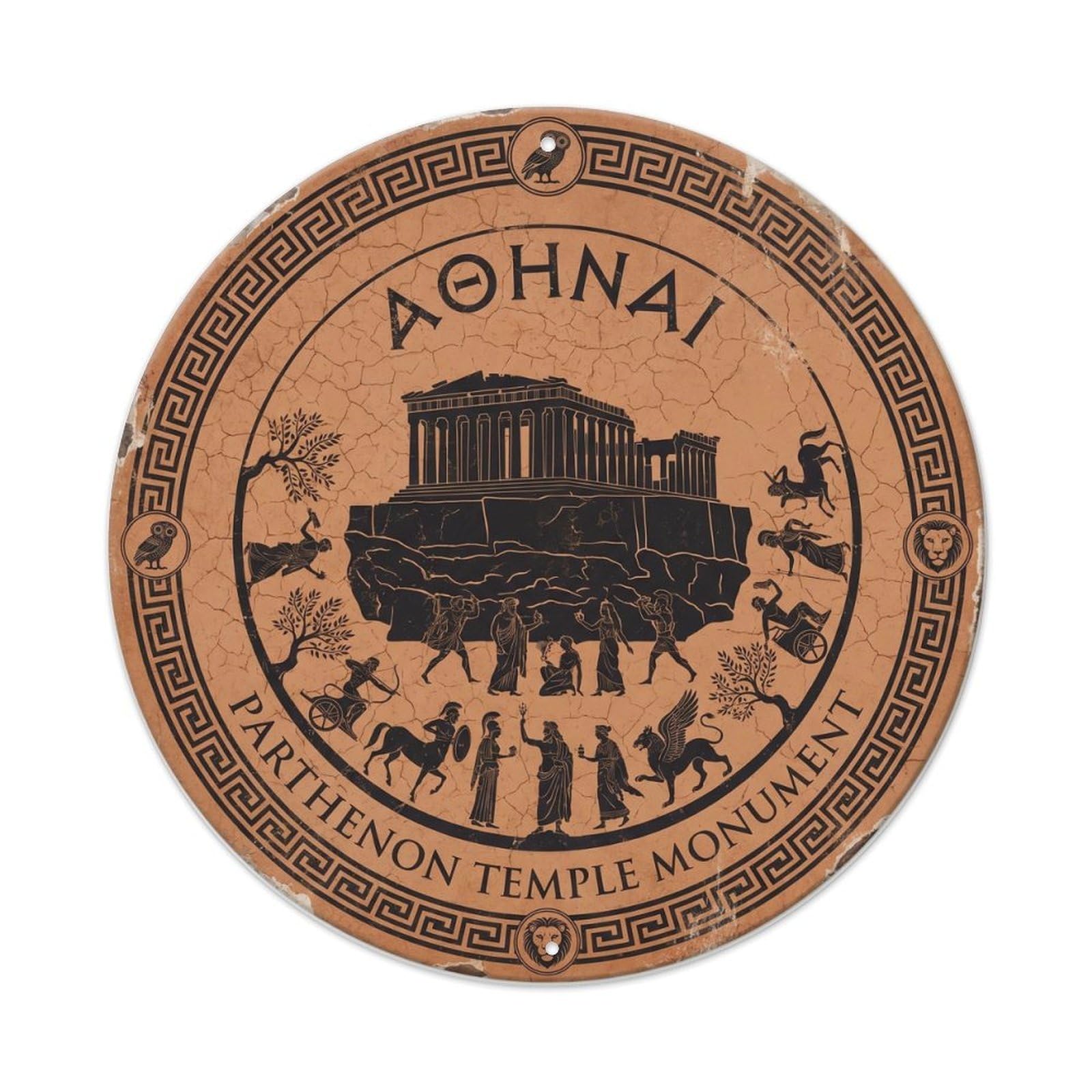 Vintage Travel Parthenon Athens Temple Metal Tin Sign