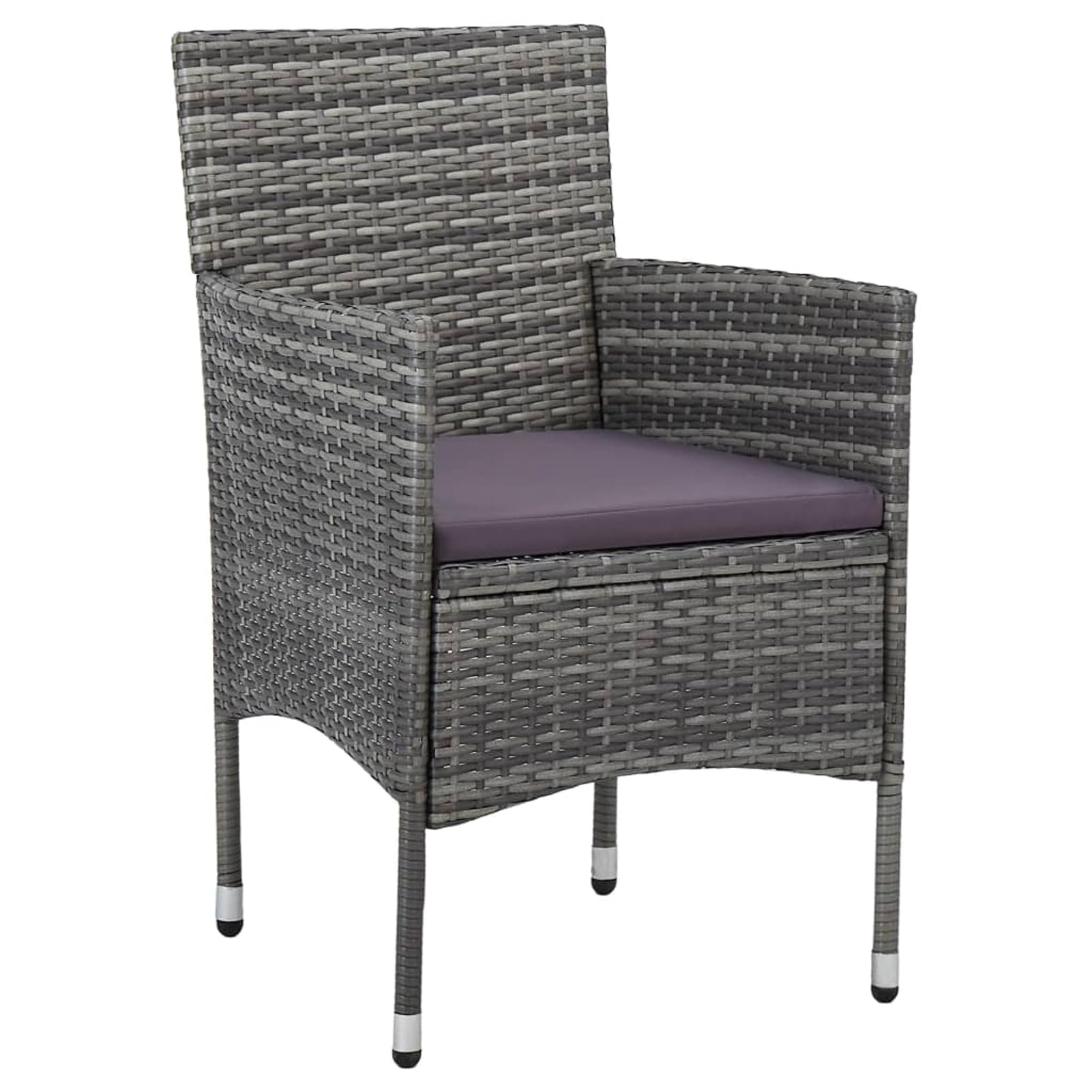 Gecheer Conjunto de Comedor de jardín de 11 Piezas de ratán sintético Gris