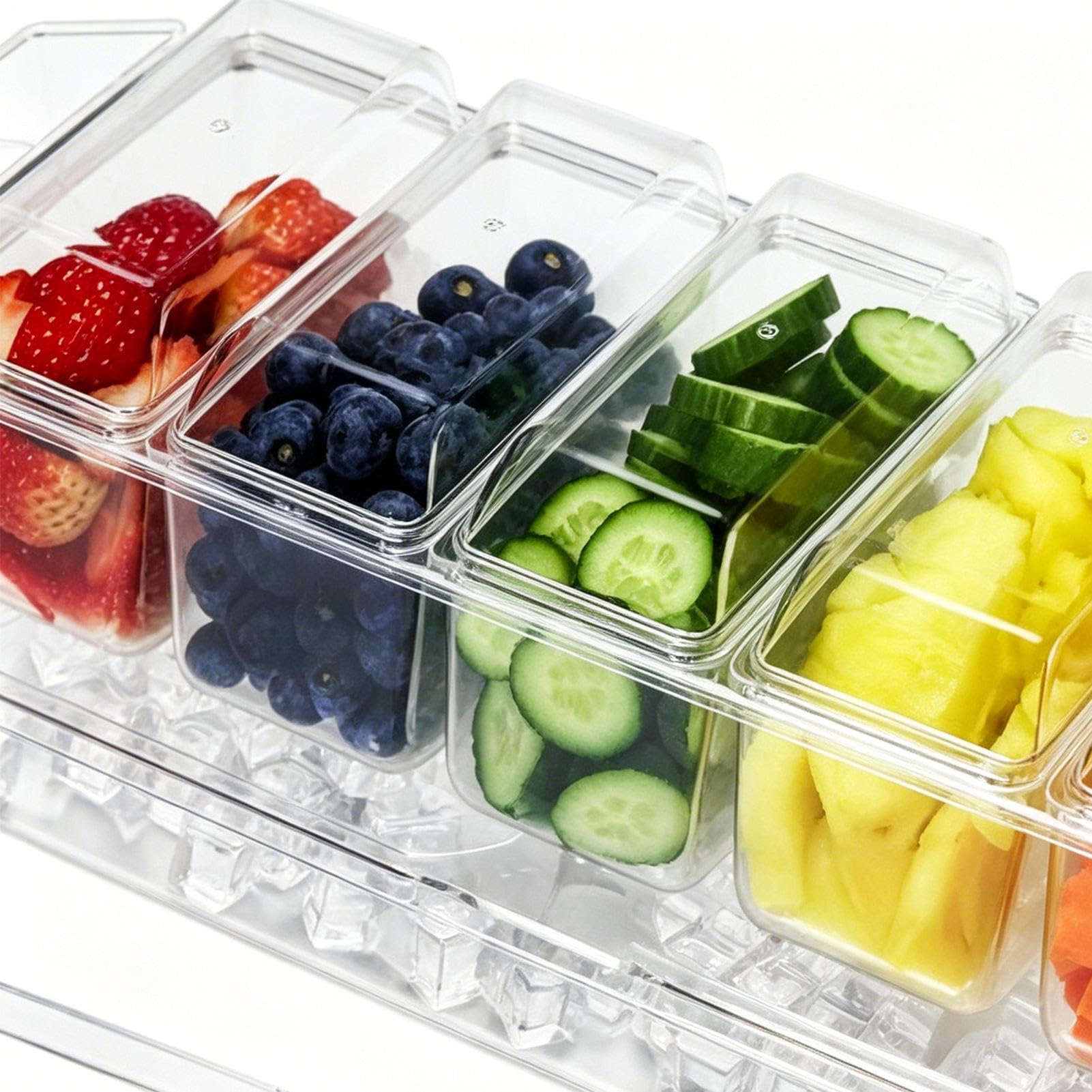 Pojemniki do zamrażarki z pokrywkami Szczelny Organizer 5-Komorowy | Pojemniki Do Przechowywania Żywności I Meal Prep Na Przygotowywanie Posiłków Lunch Przekąski Sałatki Owoce Puree Przyprawy